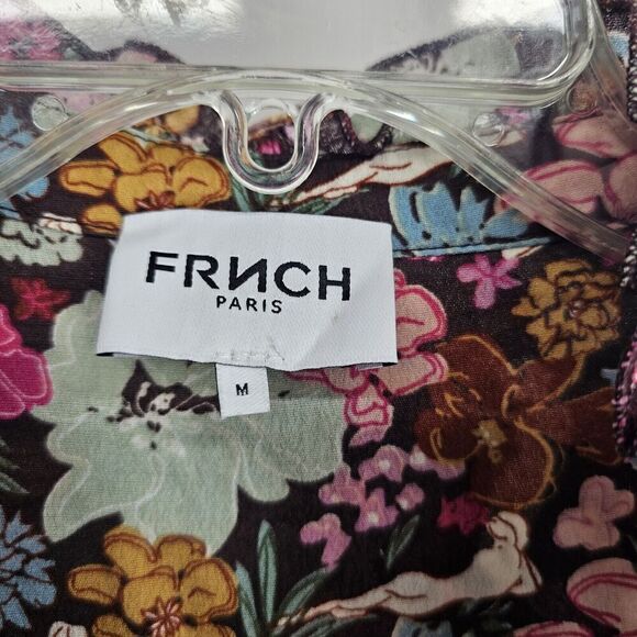 FRNCH PARIS Nude Lady Floral Button Front Ruffles Women's Size Medium Longsleeve - Picture 5 of 10